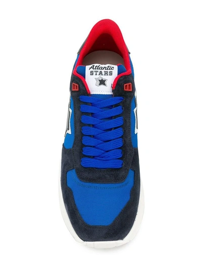 Shop Atlantic Stars Men's Blue Leather Sneakers