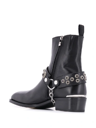 Shop Alexander Mcqueen Men's Black Leather Ankle Boots