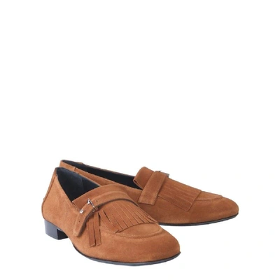 Shop Giuseppe Zanotti Design Men's Brown Leather Loafers