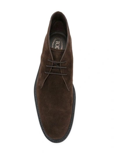 Shop Tod's Men's Brown Suede Ankle Boots