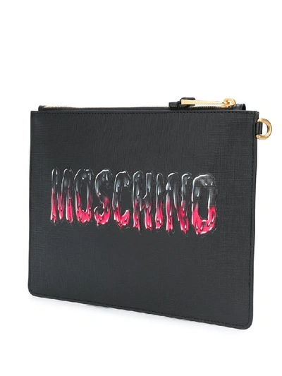 Shop Moschino Women's Black Leather Pouch
