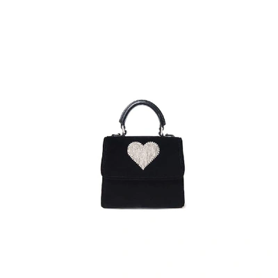 Shop Les Petits Joueurs Women's Black Leather Shoulder Bag