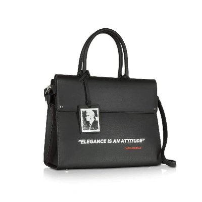 Shop Karl Lagerfeld Women's Black Leather Handbag