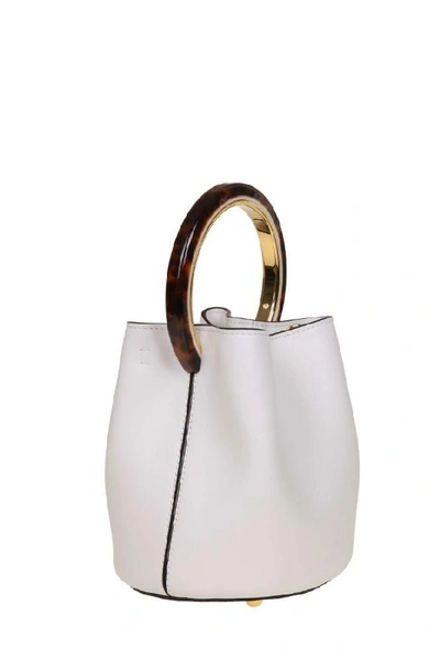 Shop Marni Women's White Leather Handbag