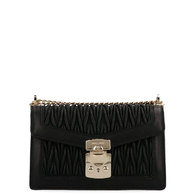 Shop Miu Miu Women's Black Leather Shoulder Bag