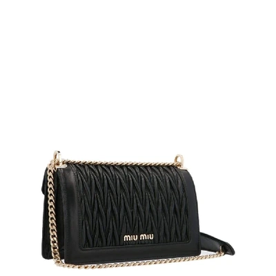 Shop Miu Miu Women's Black Leather Shoulder Bag