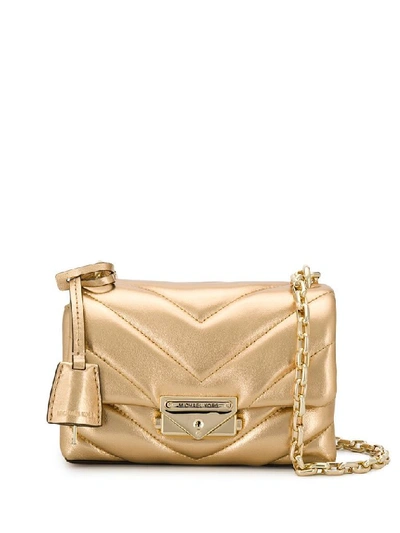Shop Michael Kors Women's Gold Leather Shoulder Bag