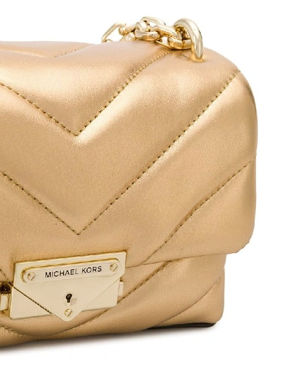 Shop Michael Kors Women's Gold Leather Shoulder Bag