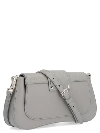 Shop Prada Women's Grey Leather Handbag