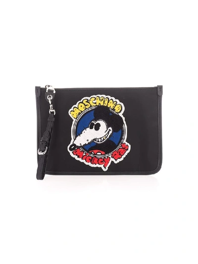 Shop Moschino Women's Black Polyester Pouch