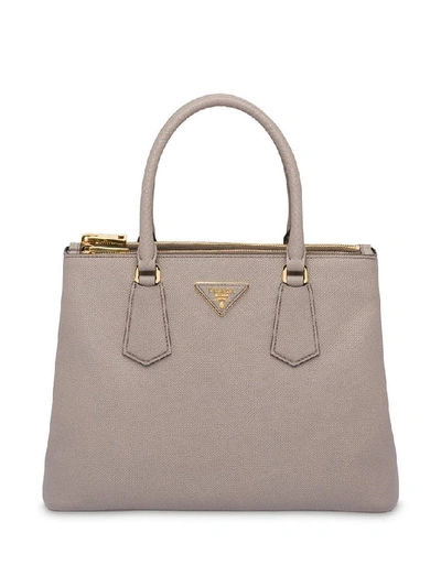 Shop Prada Women's Grey Leather Handbag