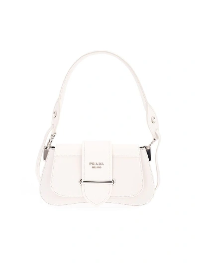 Shop Prada Women's White Leather Handbag
