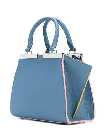 Shop Fendi Women's Light Blue Leather Handbag