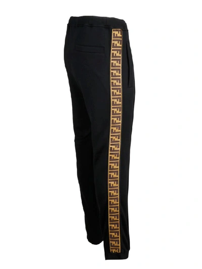 Shop Fendi Men's Black Wool Joggers