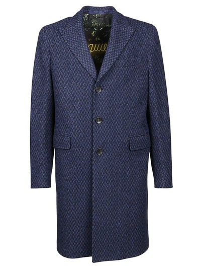 Shop Etro Men's Blue Wool Coat