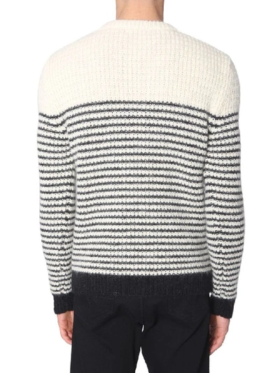 Shop Saint Laurent Men's White Wool Sweater