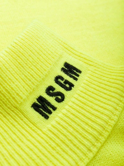 Shop Msgm Men's Yellow Wool Sweater