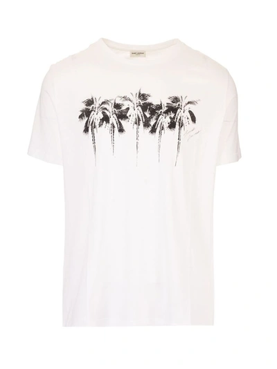 Shop Saint Laurent Men's White Cotton T-shirt