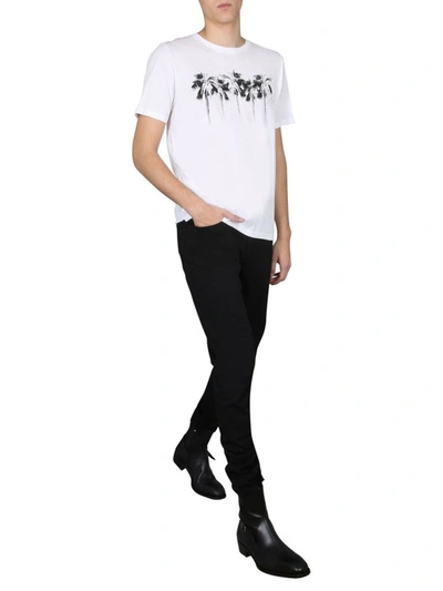 Shop Saint Laurent Men's White Cotton T-shirt