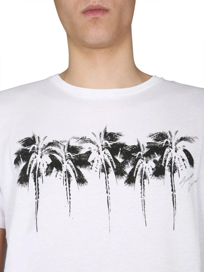 Shop Saint Laurent Men's White Cotton T-shirt