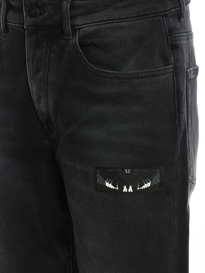 Shop Marcelo Burlon County Of Milan Marcelo Burlon Men's Black Cotton Jeans