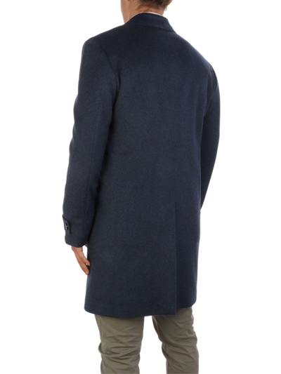 Shop Barba Men's Blue Wool Coat