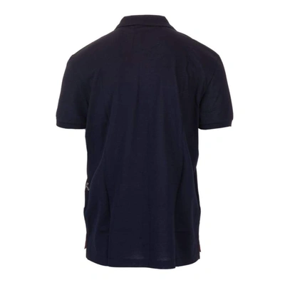 Shop Ferragamo Salvatore  Men's Blue Cotton Polo Shirt