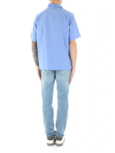 Shop Kenzo Men's Light Blue Cotton Shirt