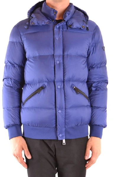 Shop Armani Jeans Men's Blue Polyester Down Jacket