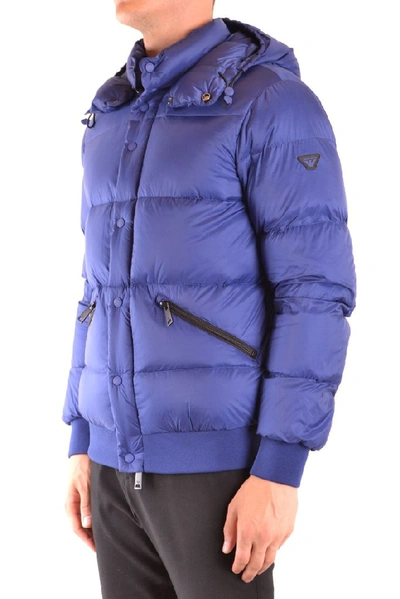 Shop Armani Jeans Men's Blue Polyester Down Jacket