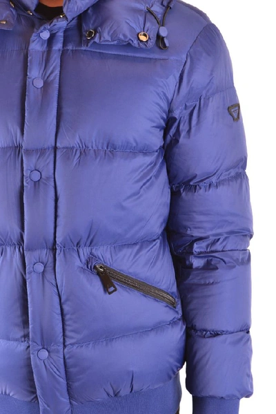 Shop Armani Jeans Men's Blue Polyester Down Jacket