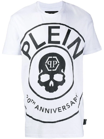 Shop Philipp Plein Men's White Cotton T-shirt