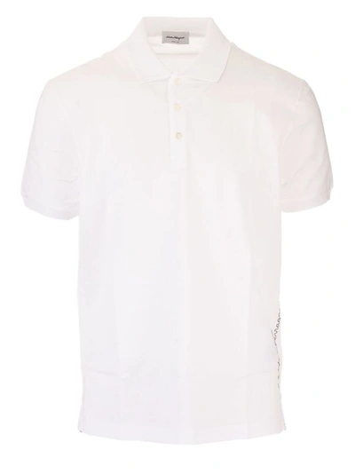 Shop Ferragamo Salvatore  Men's White Cotton Polo Shirt