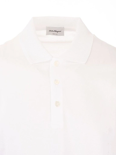 Shop Ferragamo Salvatore  Men's White Cotton Polo Shirt