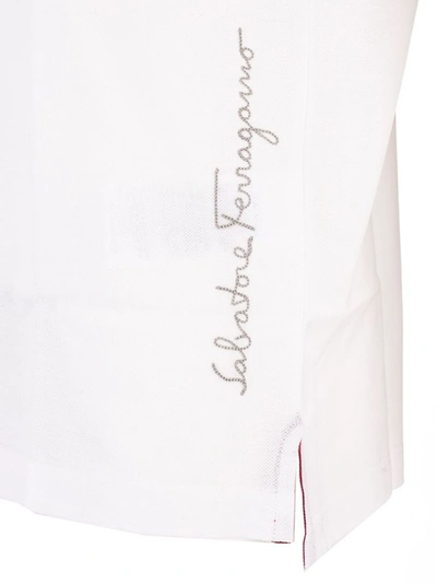 Shop Ferragamo Salvatore  Men's White Cotton Polo Shirt