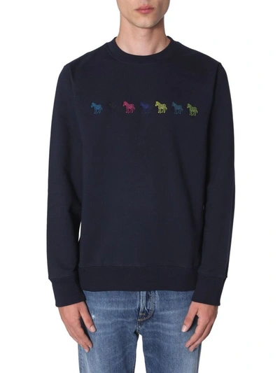 Shop Ps By Paul Smith Men's Blue Cotton Sweatshirt