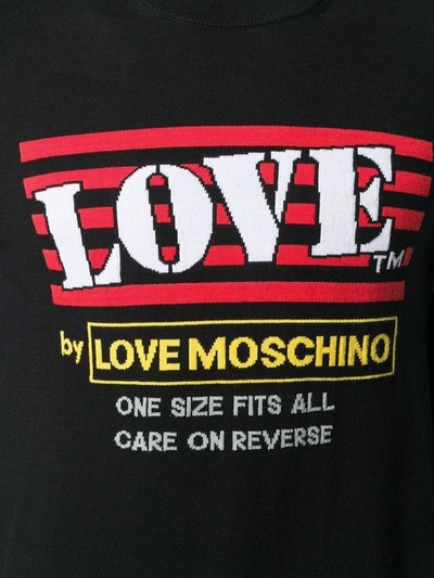 Shop Love Moschino Men's Black Cotton Sweater