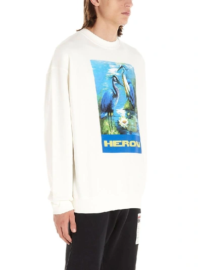 Shop Heron Preston Men's White Cotton Sweatshirt