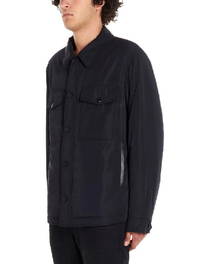 Shop Tom Ford Men's Blue Polyester Outerwear Jacket