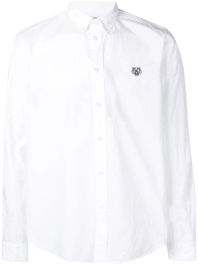 Shop Kenzo Men's White Cotton Shirt