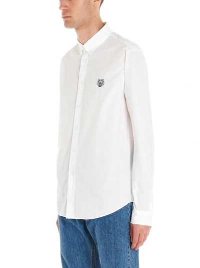 Shop Kenzo Men's White Cotton Shirt