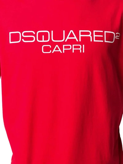 Shop Dsquared2 Men's Red Cotton T-shirt