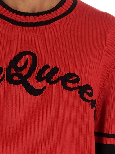 Shop Alexander Mcqueen Men's Red Cotton Sweater