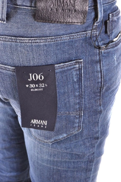 Shop Armani Jeans Men's Blue Cotton Jeans