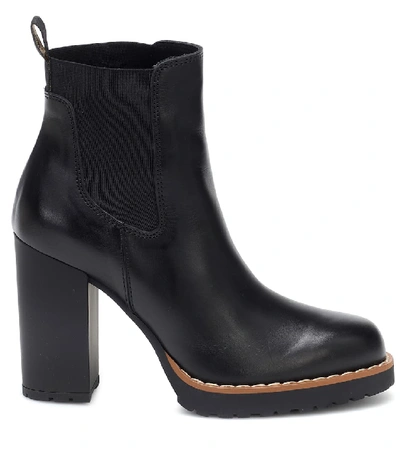 Shop Hogan Leather Chelsea Boots In Black