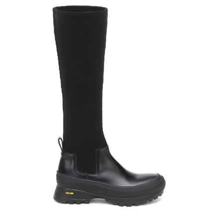 Shop Jil Sander Neoprene Knee-high Boots In Black