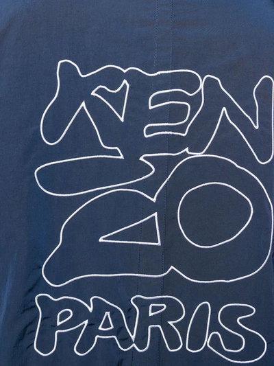 Shop Kenzo Men's Blue Polyamide Coat