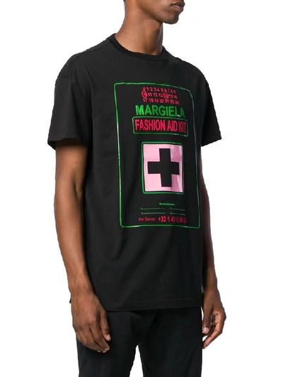 Shop Maison Margiela Men's Black Cotton T-shirt