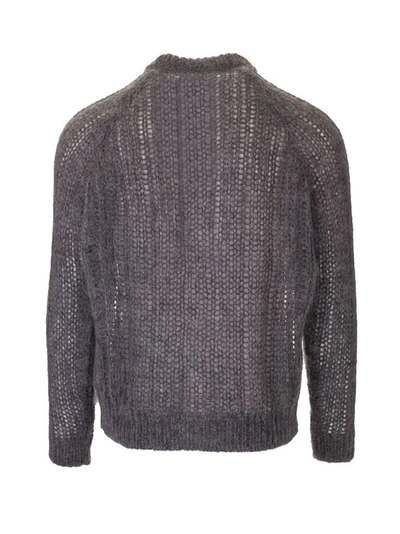 Shop Prada Men's Grey Wool Cardigan