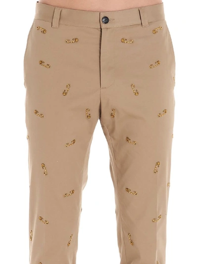 Shop Versace Men's Beige Cotton Pants